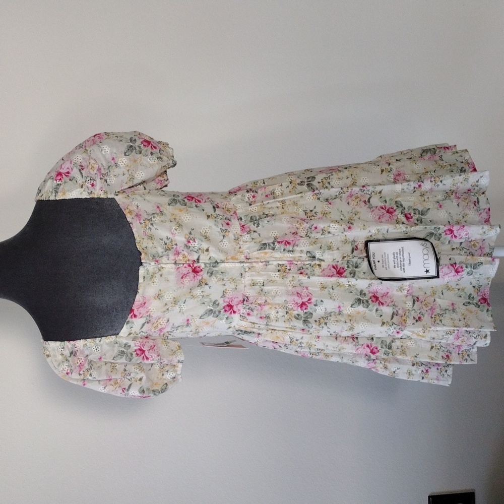City Studio Pink Floral Eyelet Mini Dress, Size L - Picture 12 of 16